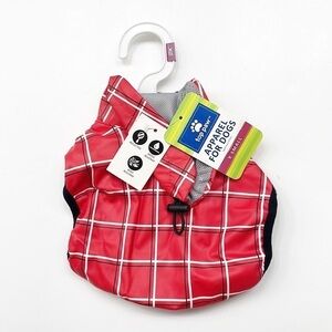 NEW Top Paw Red Plaid Rain Coat / Dog Rain Jacket